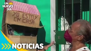 Mujer de 82 años adopta una caja de cartón como su casa para protegerse  Un Nuevo Día  Telemundo [upl. by Tuneberg]