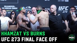 Khamzat Chimaev vs Gilbert Burns Final Face Off  UFC 273 [upl. by Norag]