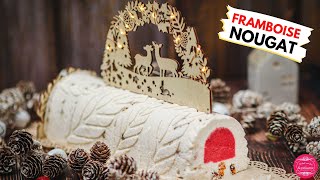 Recette de bûche de Noël glacée framboise nougat [upl. by Sirenay]