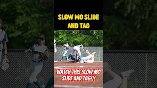 Out at Second Epic Tag Caught in Slow Motionsoftball [upl. by Einahpet]