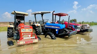 Washing My Tractors in Deep Water  Swaraj 855 Fe  Mahindra Arjun NOVO 605  New Holland 3630 4wd [upl. by Tarrance]