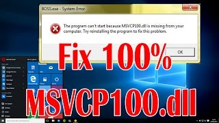 How To Fix MSVCP100dll Missing Error Working 100 Windows 7 8 81 and 10 i Fix it [upl. by Ivory615]