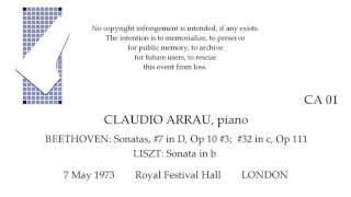 CLAUDIO ARRAU Recital BEETHOVEN LISZT RFH May 1973 LONDON [upl. by Annanhoj]