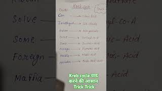 Krebs Cycle TCA cycle Citric Acid cycle trick for Krebs cycle [upl. by Krahmer161]