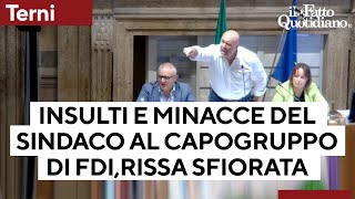 Rissa e insulti al Consiglio comunale di Terni il sindaco Bandecchi contro il capogruppo di FdI [upl. by Ryan]