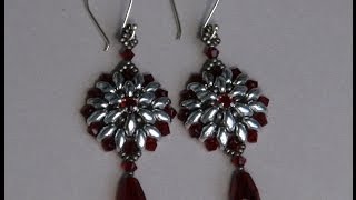 Sidonias handmade jewelry  Superduo Victorian Earrings tutorial [upl. by Audrit]