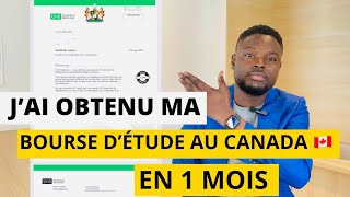 COMMENT FAIRE POUR AVOIR LA BOURSE D’ÉTUDE 20232025 AU CANADA 🇨🇦 EN 1 MOIS IMMIGRATIONCANADA [upl. by Hazrit]