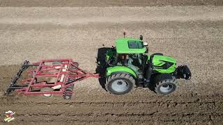 Deutz Fahr 6175 TTV Tractor pulling a Krause 7 shank chisel plow in Indiana [upl. by Janie211]