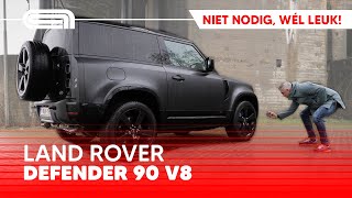 Land Rover Defender 90 V8 rijtest niet nodig wel leuk [upl. by Artnoed]