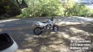 Testing highway gears 1638 on the DRZ400sm [upl. by Akaya539]