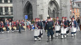 les zouaves pontificaux de thuin  grande procession tournai 2021  folklore belgium [upl. by Boles]