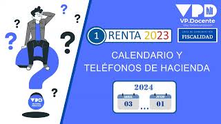 PLAZOS DECLARACIÓN EN 2024  RENTA 2023 1 [upl. by Sedaiuqlem]