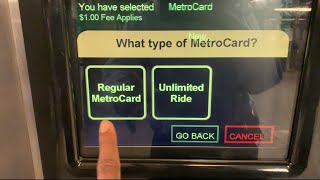 How to buy New Regular MetroCard New York City Train TicketsUnlimited MetroCard or Refill MetroCard [upl. by Ahsiemal]