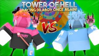 Dilaboy VS EDVIN Rematch Race In Tower Of Hell [upl. by Arobed712]