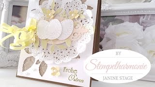 Osterkarte selber basteln Eier DIY  Stampin Up  Spellbinders  memorybox  Stempelharmonie [upl. by Akiemehs]