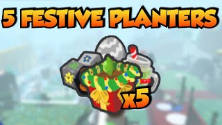 Harvesting 5 Festive Planters Bee Swarm Simulator [upl. by Hannon870]