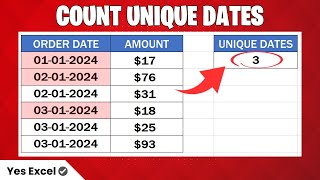 Count Unique Dates in Excel [upl. by Cirillo]