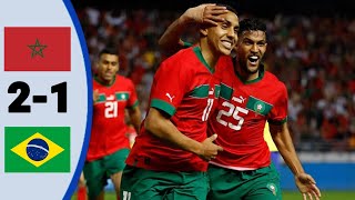 Morocco vs Brazil 21  Extended Highlight and goal 2023 [upl. by Beckett]