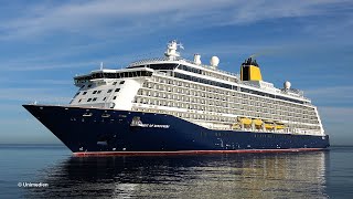 SPIRIT OF DISCOVERY  amazing beautiful maiden call of SAGA cruise ship in Warnemünde Germany  4K [upl. by Saleme]