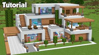 Minecraft How to Build a Modern House Tutorial Easy 41  Interior in Description [upl. by Cissy]