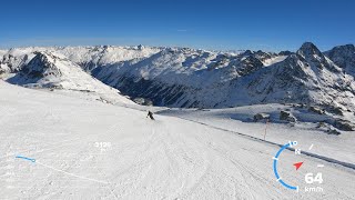 Corvatsch 3303m Skiing from the highest peak in StMoritz 4K [upl. by Karlee225]