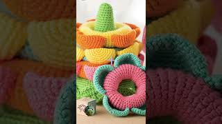 Learn How to Crochet 6 Easy Baby Stackable Toys from these Fun Patterns shorts crochet [upl. by Narton]