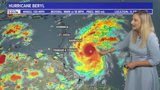 Hurricane Beryl becomes recordbreaking Category 4 storm another tropical depression forms in Gulf [upl. by Stearns]