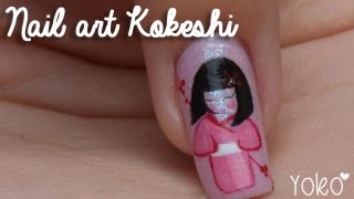 Nail art  Poupée Kokeshi [upl. by Annadiane]