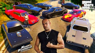 GTA 5  Stealing Fast And Furious Dominic Toretto All Cars with Franklin Real Life Cars 132 [upl. by Nabois]