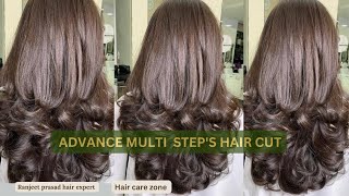 How to advanced multi step hair cutstep with layertutorialstep by stepeasy way step cutting [upl. by Agathy63]