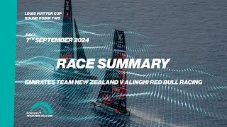 RACE SUMMARY Emirates Team New Zealand vs Alinghi Red Bull Racing [upl. by Adelpho]