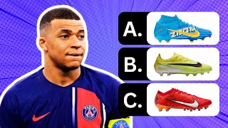 GUESS THE BOOTS OF EACH FOOTBALL PLAYER  Neymar Boots Ronaldo Boots Mbappe Boots Messi Boots [upl. by Festatus]