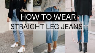 How To Style Straight Leg Jeans for Fall  6 Outfit Ideas for Women Over 40 [upl. by Ylatan]