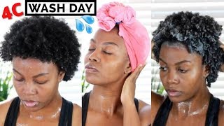 WASH DAY ROUTINE for 4C Hair 💧 TWA Friendly [upl. by Lleryd]