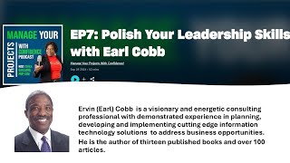 Manage Your Project with Confidence Podcast with Earl Cobb [upl. by Eleonore]