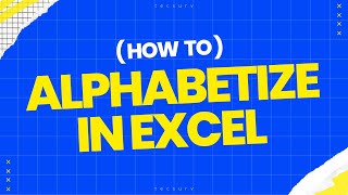 How To Alphabetize In Excel  Excel Alphabetical Order Formula [upl. by Soneson]