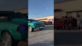 Teal Chevy Malibu on Rucci Wheels arriving to the 2023 King of the South Block Party [upl. by Imelida813]