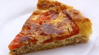 ♡♡ recette de tarte au thon et tomate  recette facile  ♡♡ [upl. by Retsehc]