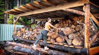 BUILDING a HUGE WOODSHED  1 YEAR of WOOD  Raw amp Unfiltered  SPEARFISHING DEEP for FOOD  EP 176 [upl. by Elleral213]