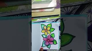 flower art with watercolor🥀🌻💮 easy flower art viral art [upl. by Airotciv]