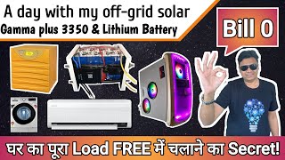 How I Run Home Appliances for FREE  UTL Gamma 3350 amp Lifepo4 Lithium Battery Solar setup tour Hindi [upl. by Jowett738]