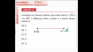 SARESP 2023 2ª EM Q13 matemática ensinomédio provapaulista educação saresp [upl. by Ahsiya669]