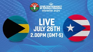 Group Phase  BAH v PUR  Full Basketball Game  FIBA Centrobasket U15 Womens Championship 2024 [upl. by Sisto]