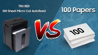 Tru Red 100 Sheet Micro Cut Shredder 100 Papers Challenge [upl. by Edualcnaej595]