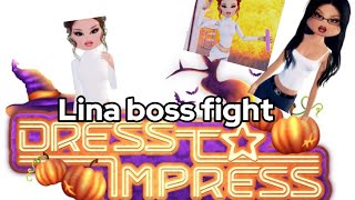 Dress to impress Halloween update Lina boss fight Lana questrobloxdresstoimpress youtube [upl. by Adirehs]