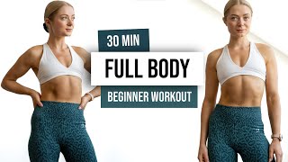 30 MIN FULL BODY HIIT Workout For Beginners  No Equipment No Repeat Home Workout [upl. by Elocen]