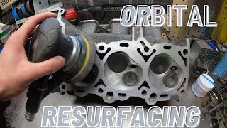 How to Resurface a cylinder head at home with an Orbital sander [upl. by Irrek]