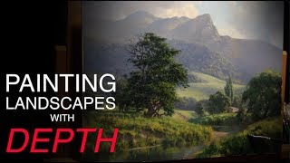 How to paint LANDSCAPES with DEPTH  Atmospheric PERSPECTIVE [upl. by Gerti]