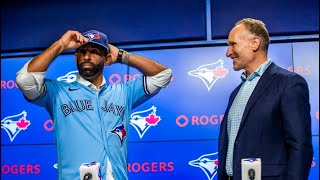 JOSE BAUTISTA RETURNS Oneday contract to retire on Blue Jays roster [upl. by Charmain]