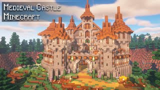 Minecraft How to build a Medieval Castle in the Mountains  Tutorial [upl. by Ingalls]